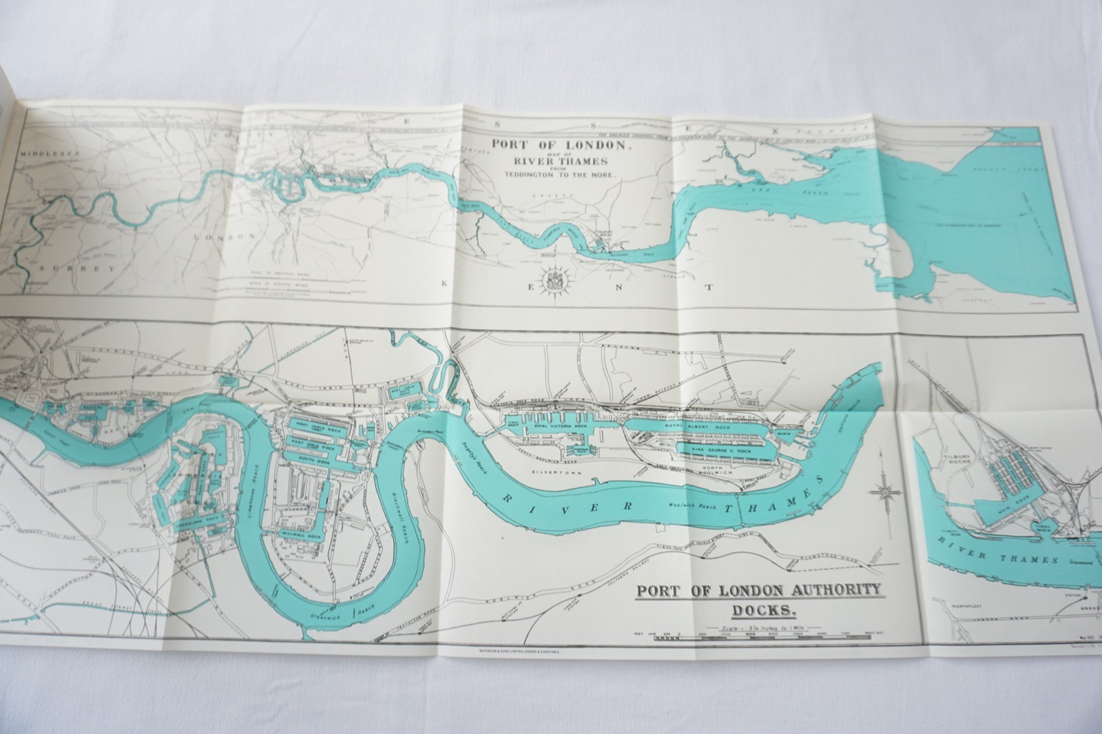 1936 Port of London Publicity Book & Map of Docks River Thames India Tilbury