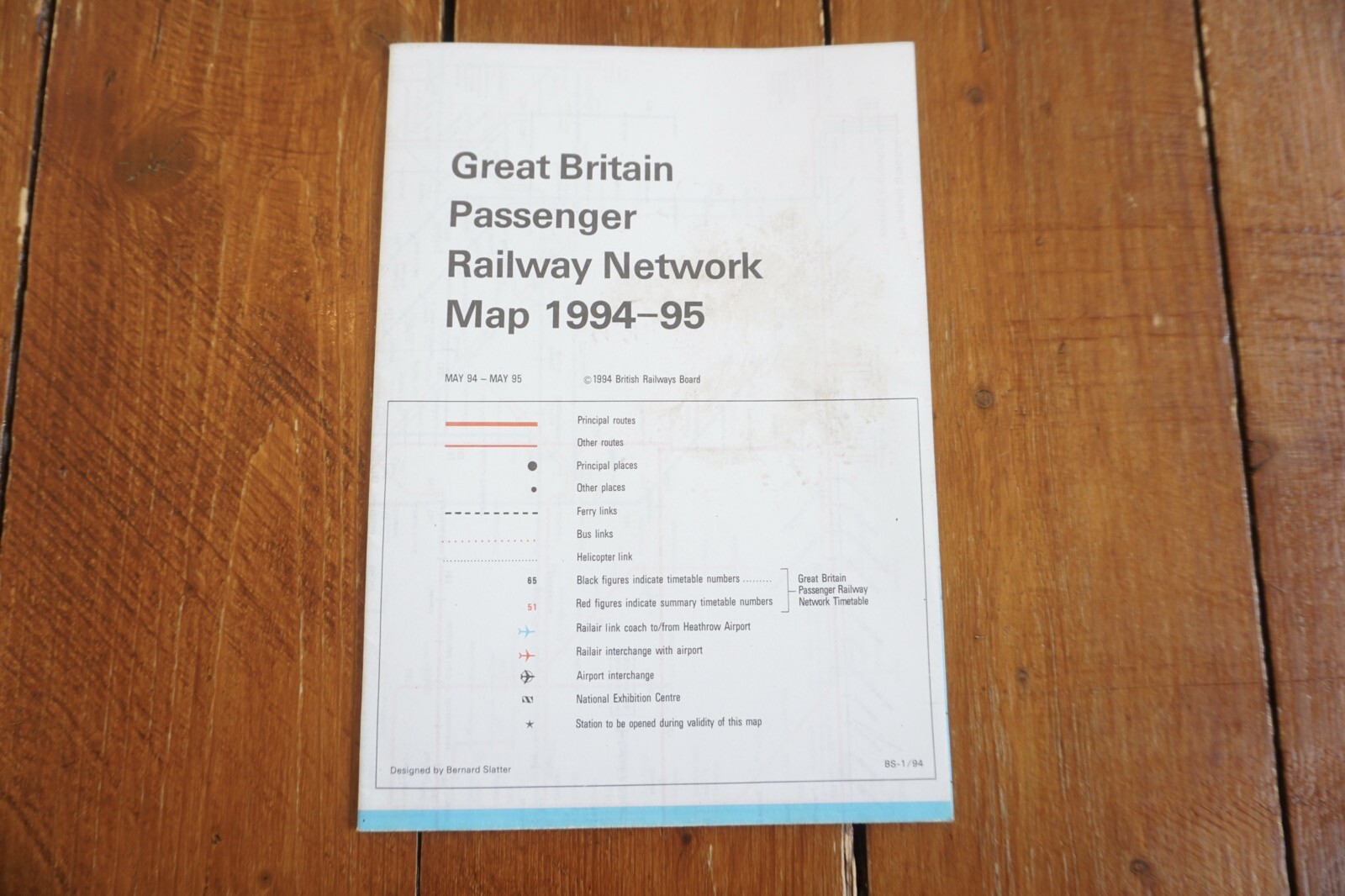 1994 1995 British Rail Passenger Network Railway Map