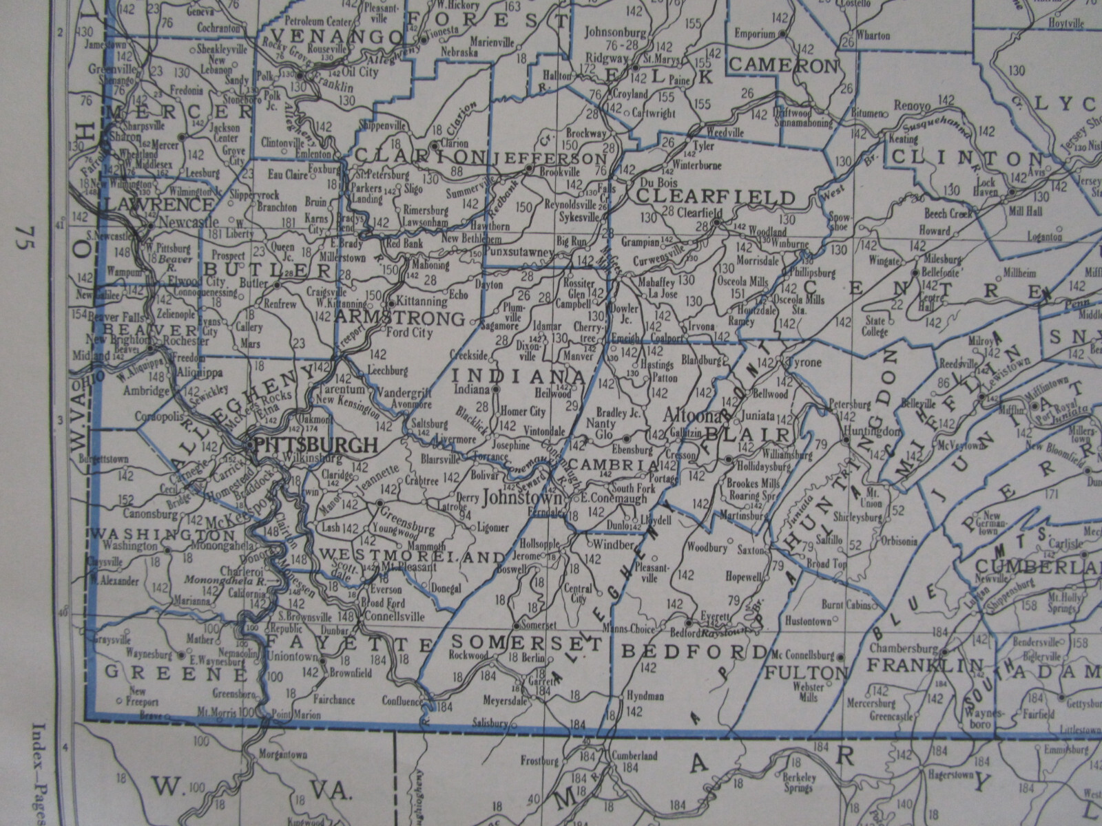PA SC 1931 PENNSYLVANIA State RAILROAD Map or SOUTH CAROLINA Map