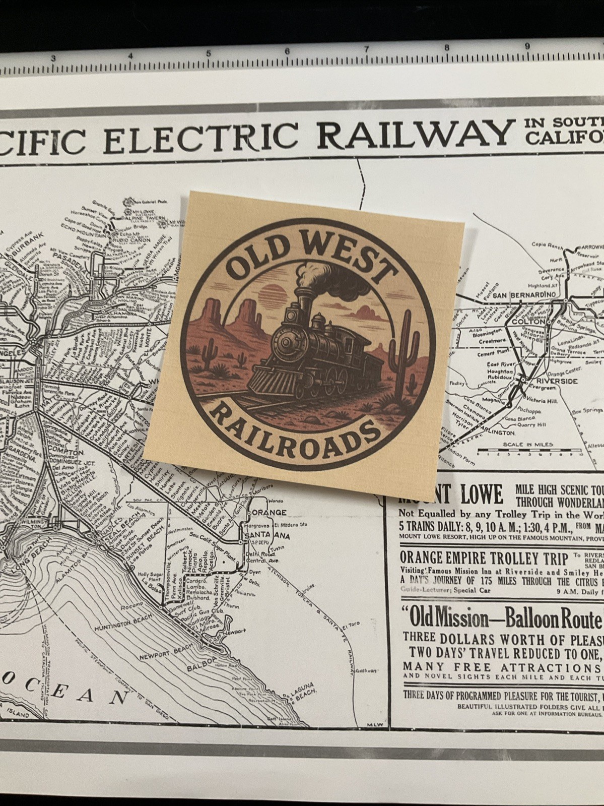 PE Pacific Electric Railway 1912 Route Map Southern California Copy