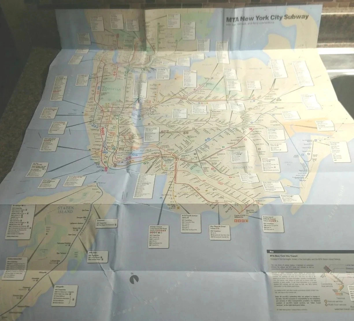 RARE Vintage MTA Regional Transit Guide Map NYC New York City LIRR Railroad SIRT