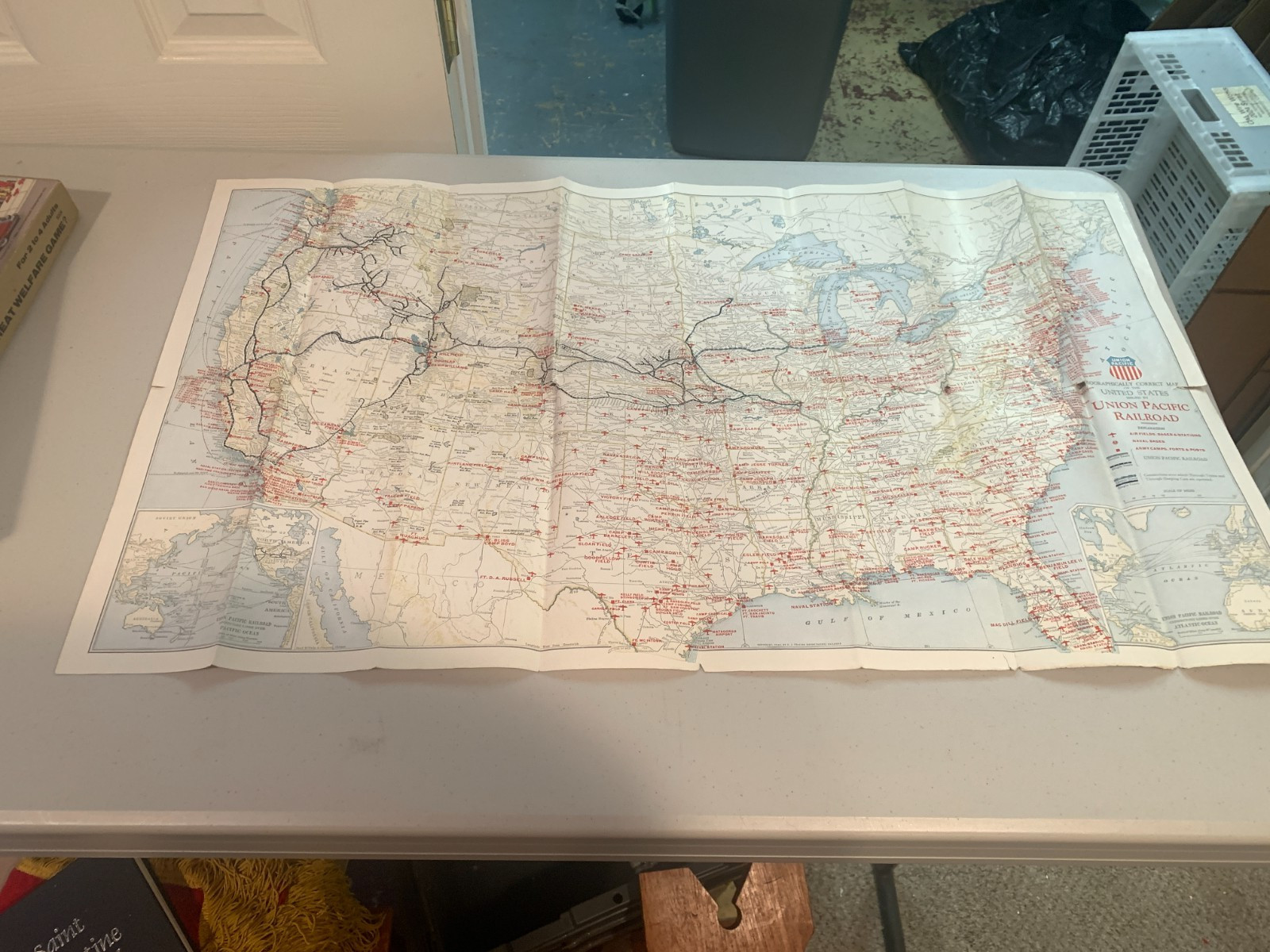 1944 Union Pacific Railroad Military Map of the United States Brochure