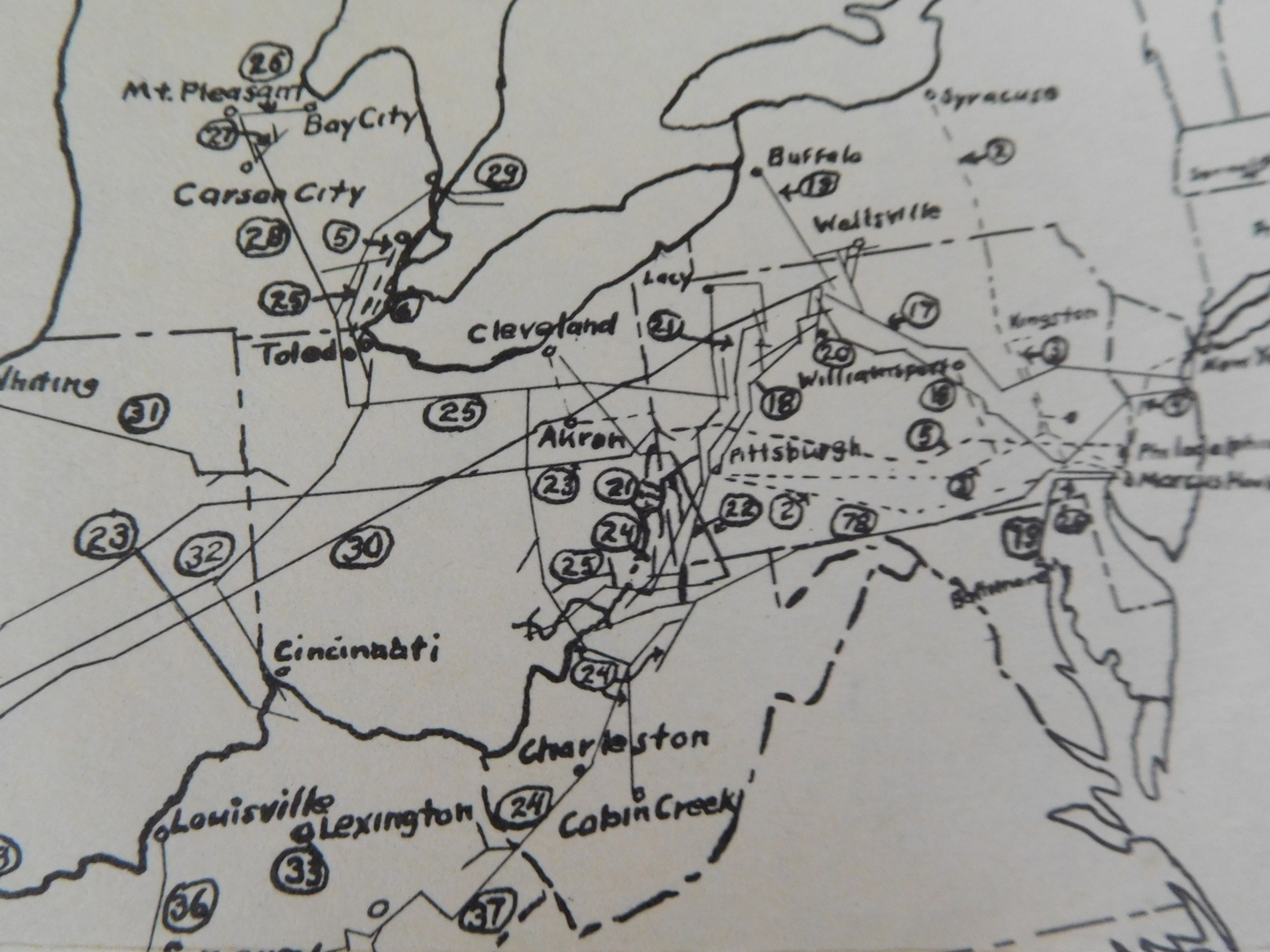 Map Trunk Pipe Lines in the United States May 1937
