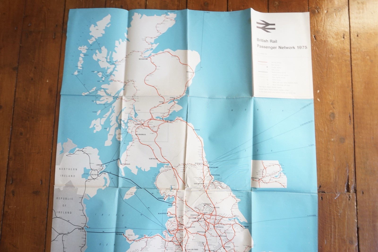 Jan 1975 British Rail Passenger Network Railway Map