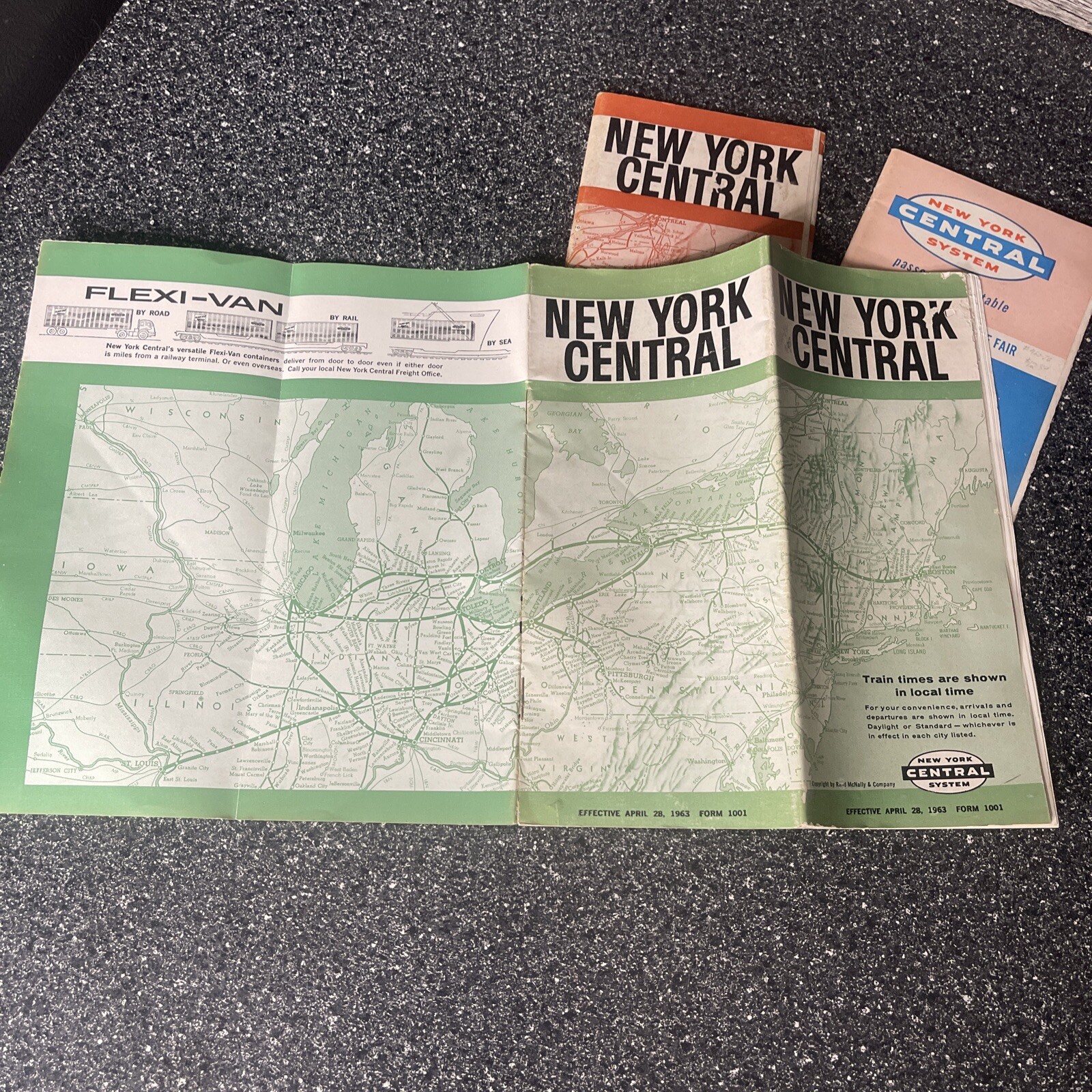 Vintage 1960s Rand McNally New York Central System Railway Railroad Train Maps 3