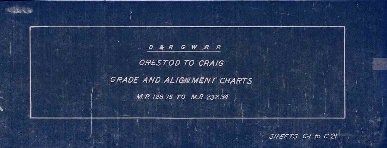 Denver & Rio Grande WesternRR 1970 Orestod to Craig Track Chart PDF pages on DVD