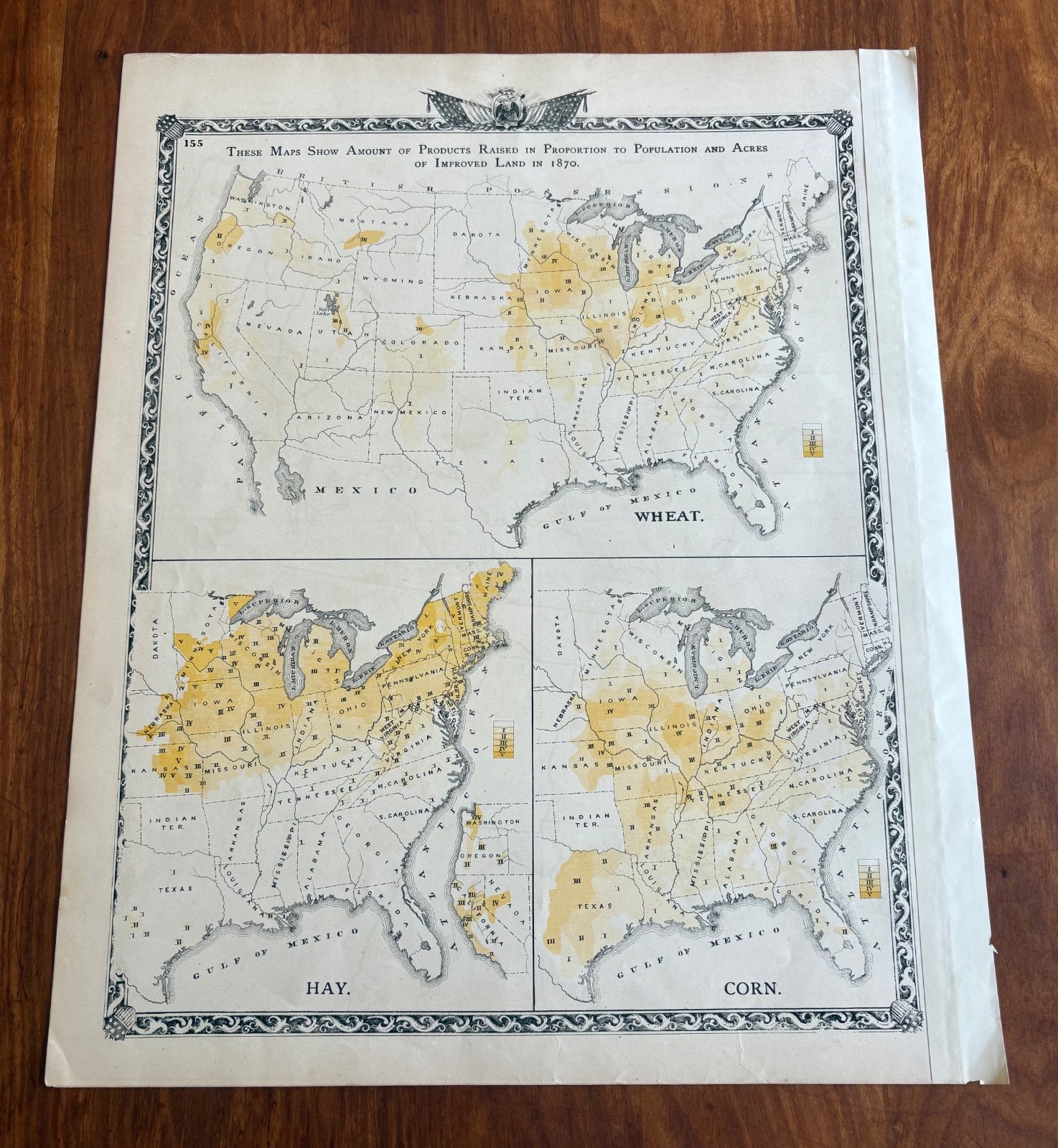 1876 RAILROAD MAP UNITED STATES & DOMINION OF CANADA WARNER & BEERS INDIAN TERR.