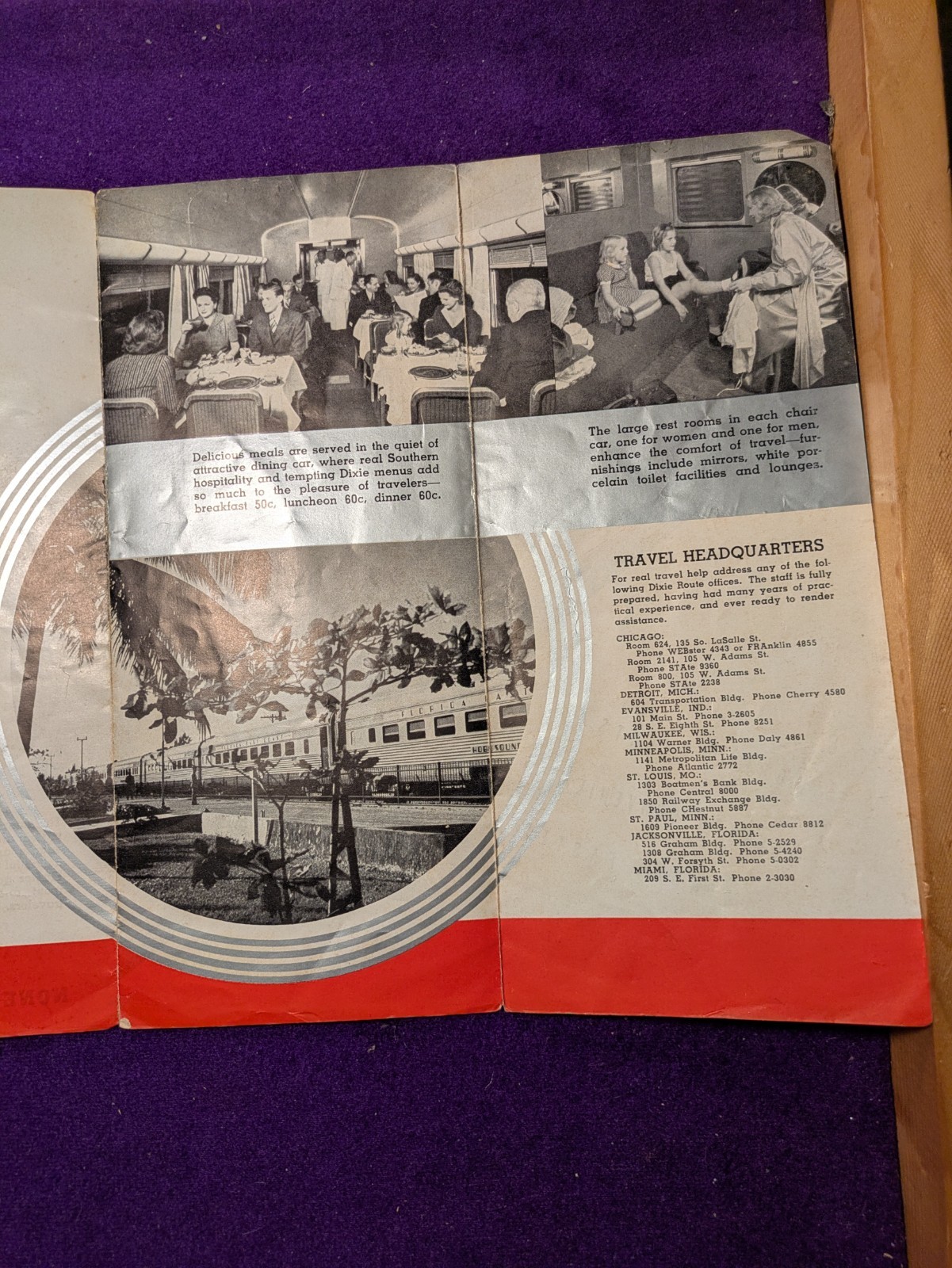 Vintage Streamliner Flagler Route Railroad Brochure Schedule Tickets Rare