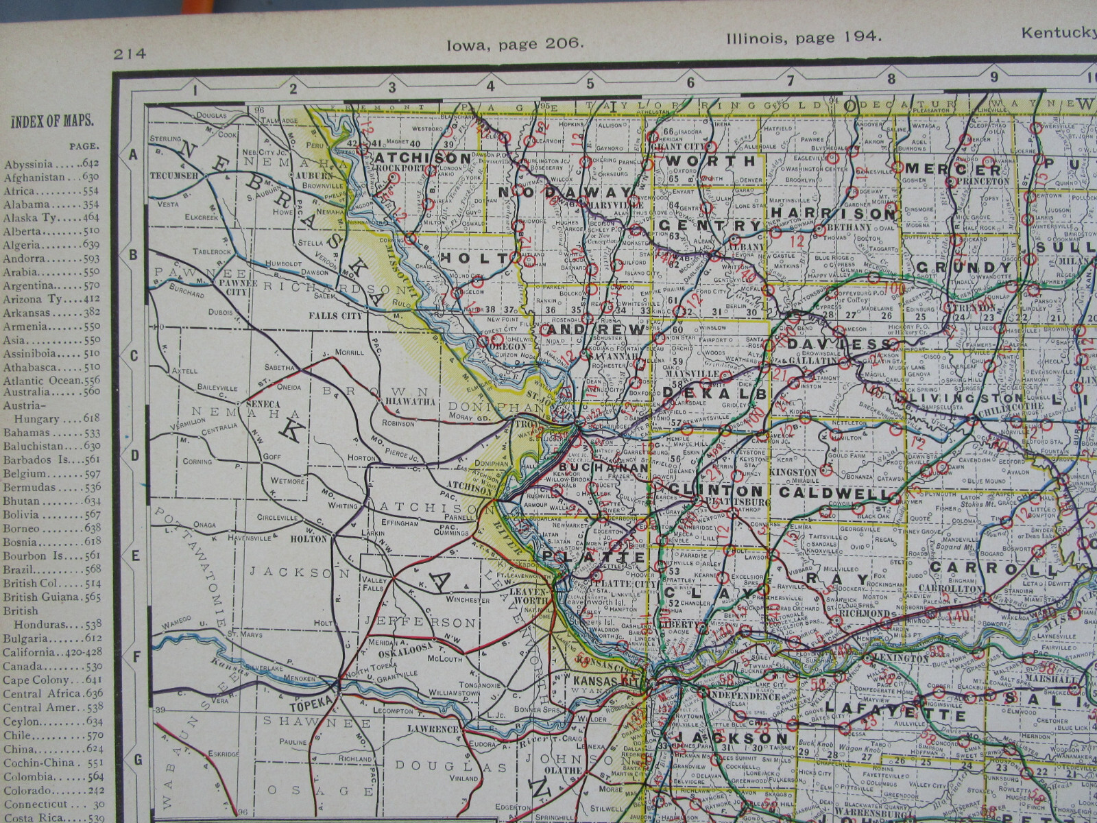 MO 1903 MISSOURI RAILROAD Map. George Cram STEAM + INTERURBAN. PERTLE SPRINGS RR