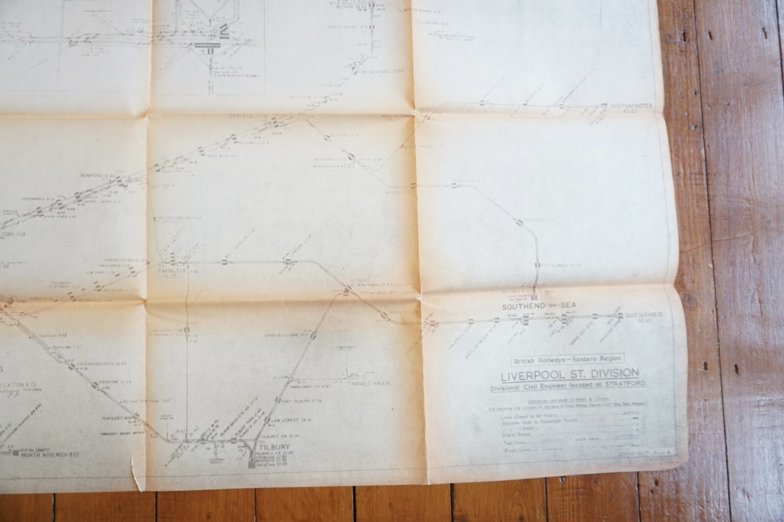 1967 British Rail Eastern Region Liverpool Street Division Railway Track Map