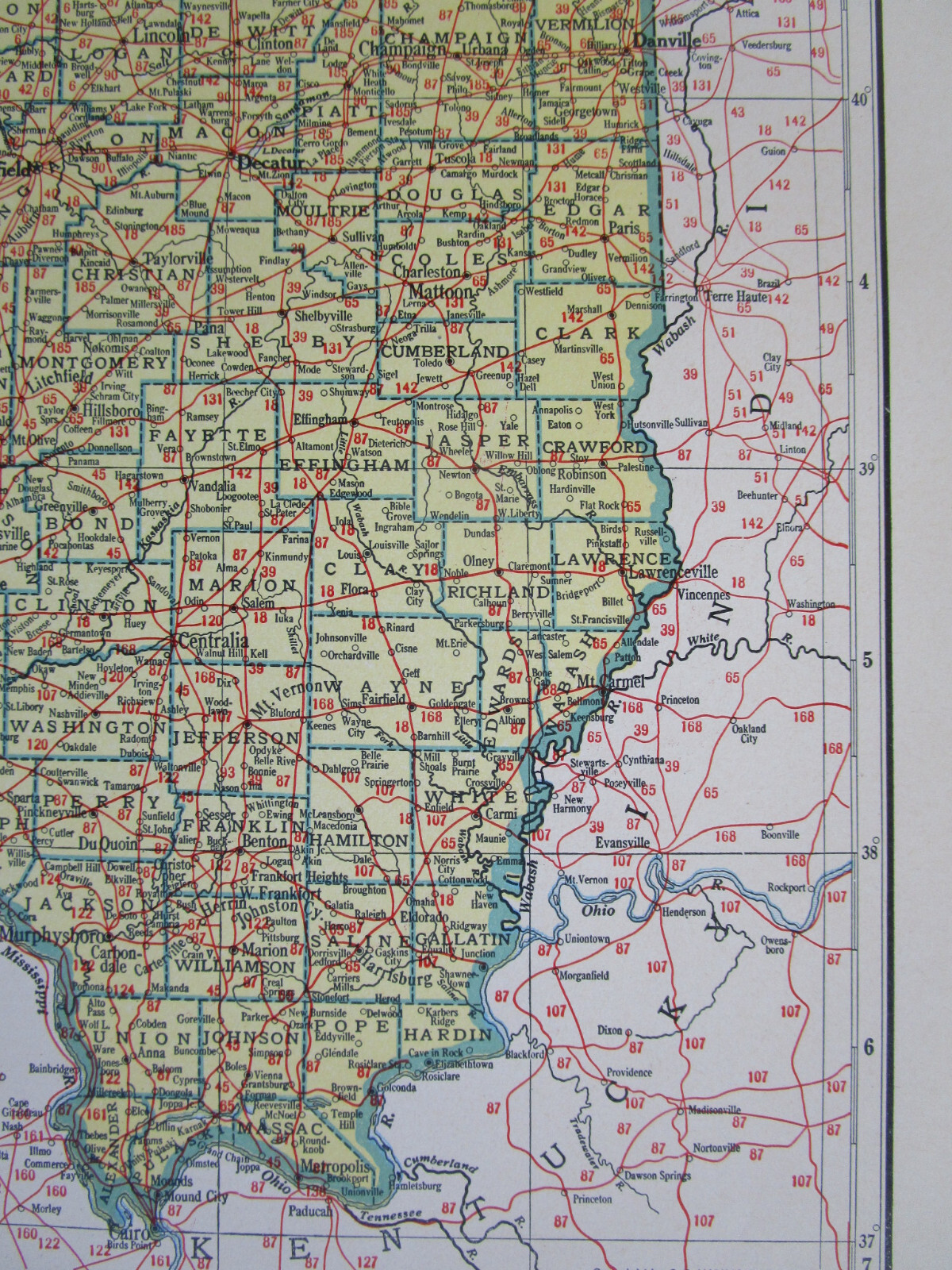 1942 ID RAILROAD Map NEZ PERCE & IDAHO RR ~or~ IL Map PADUCAH & ILLINOIS RR