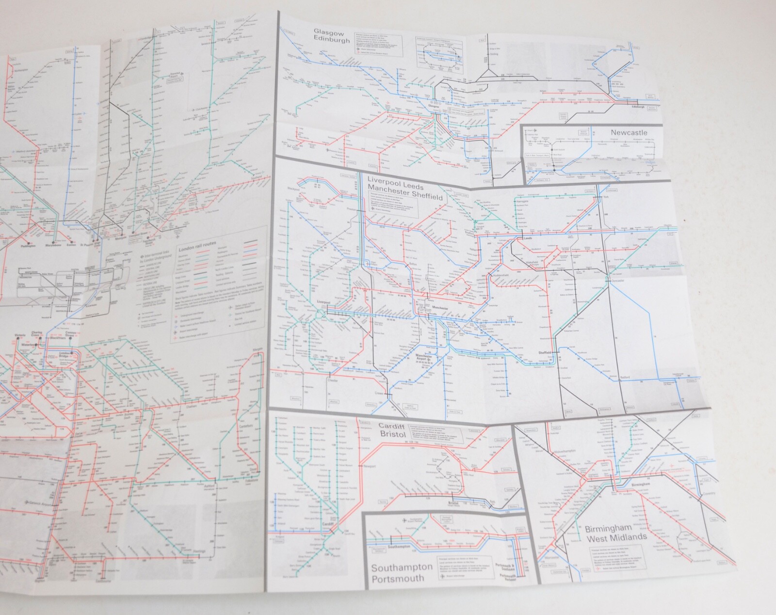 Railway Map British Rail Passenger Network Map 1997-98