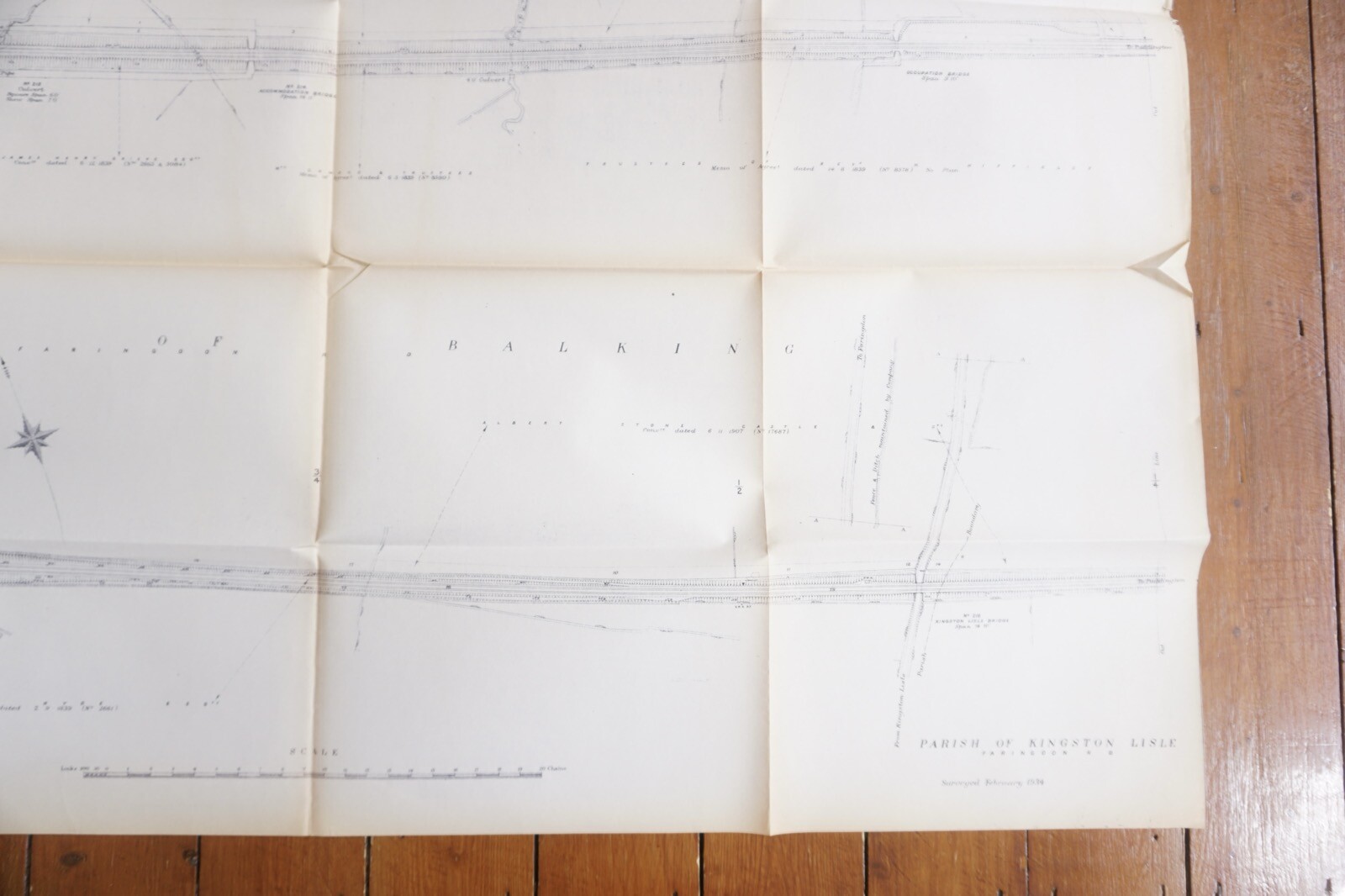 1933 GWR Kingston Lisle Balking Berkshire Railway Map Ref 5