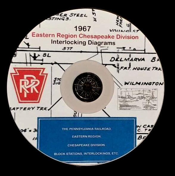 Pennsylvania Railroad 1967 Chesapeake Div Interlocking Diagrams PDF Pages on DVD