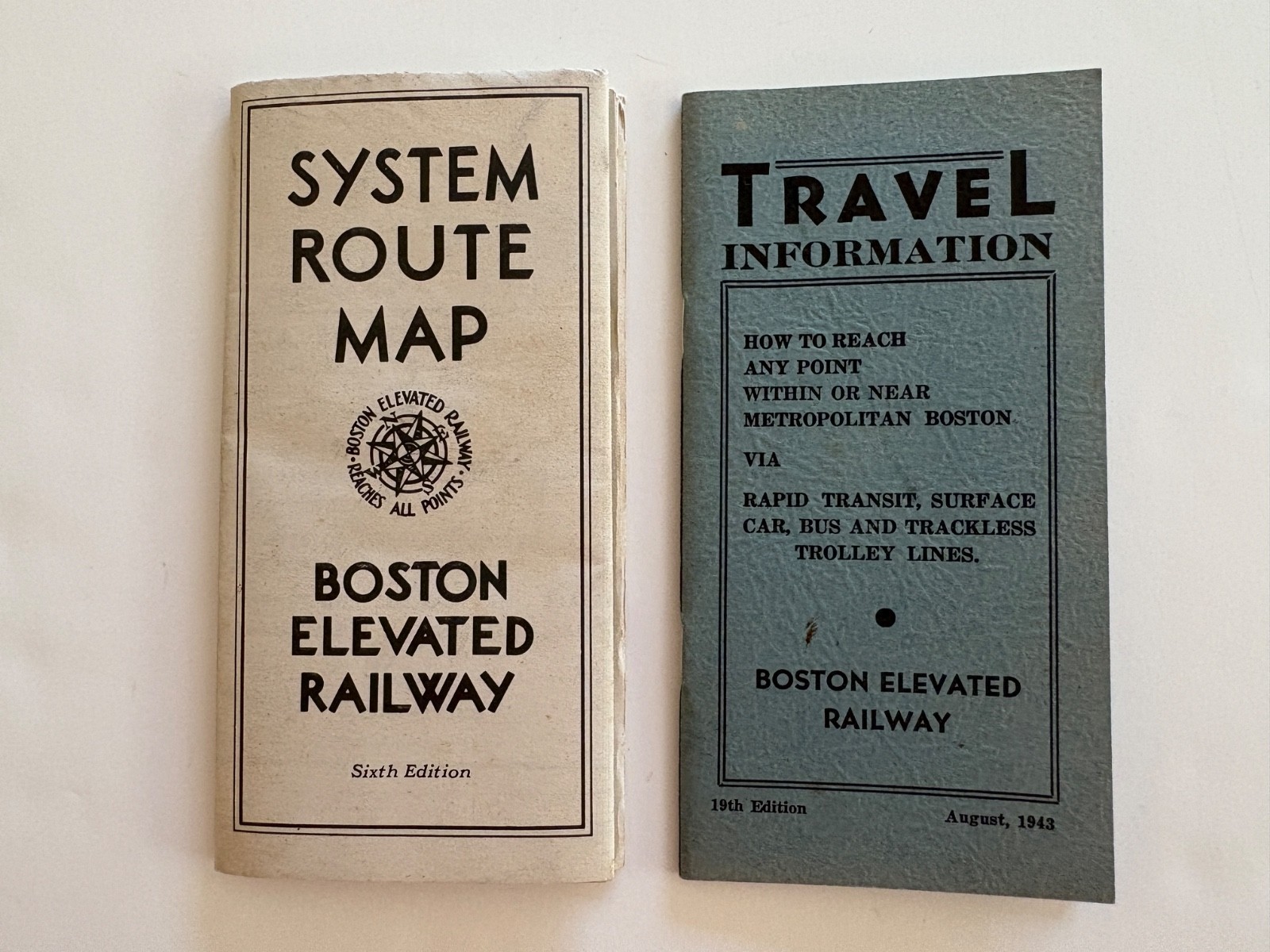 Boston Elevated Railway Route Map 6th Edition Transit Foldout & Travel Info book
