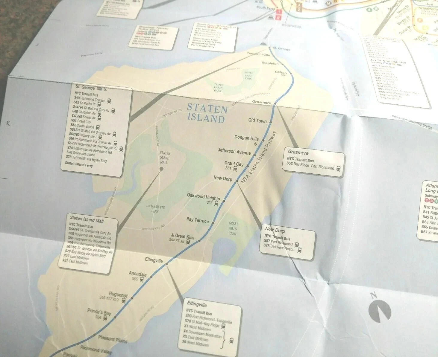 RARE Vintage MTA Regional Transit Guide Map NYC New York City LIRR Railroad SIRT