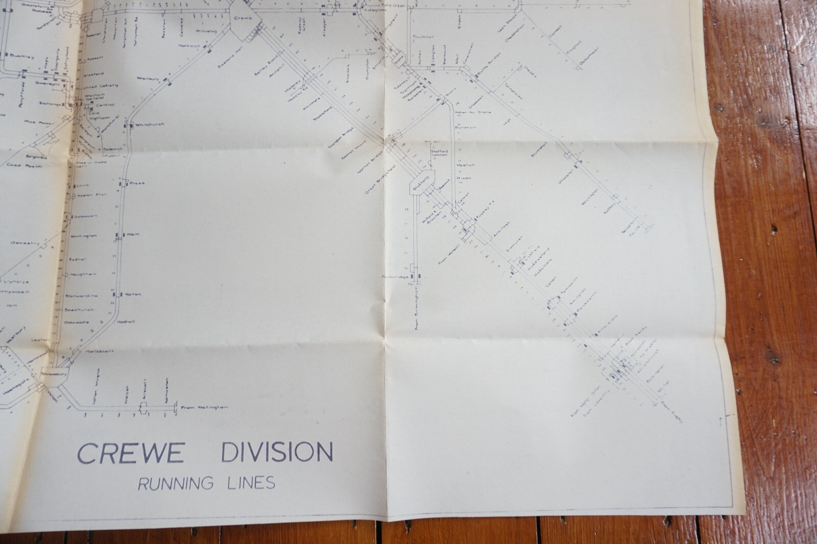 1970s Crewe Division Track Route Plan Railway Map