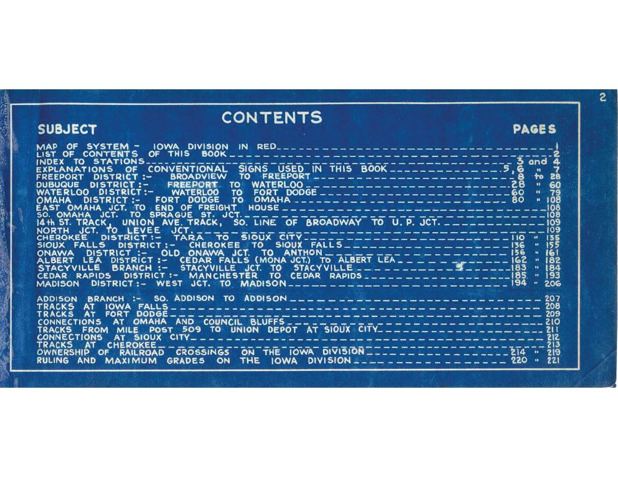 Illinois Central RR 1944 Iowa Division Condensed Profiles PDF pages on DVD