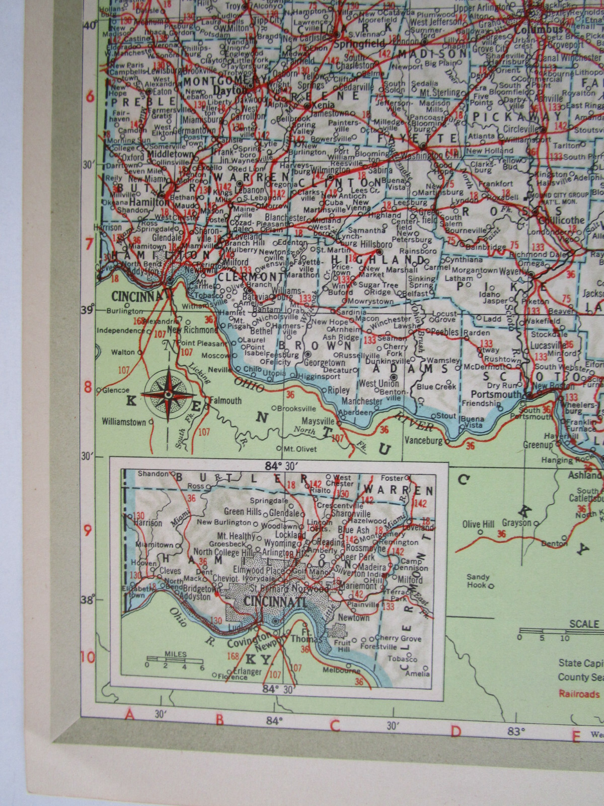 ND OH 1951 NORTH DAKOTA RAILROAD MAP. SOO, C&NW, GN or OHIO 1950s C&O, NKP, W&LE