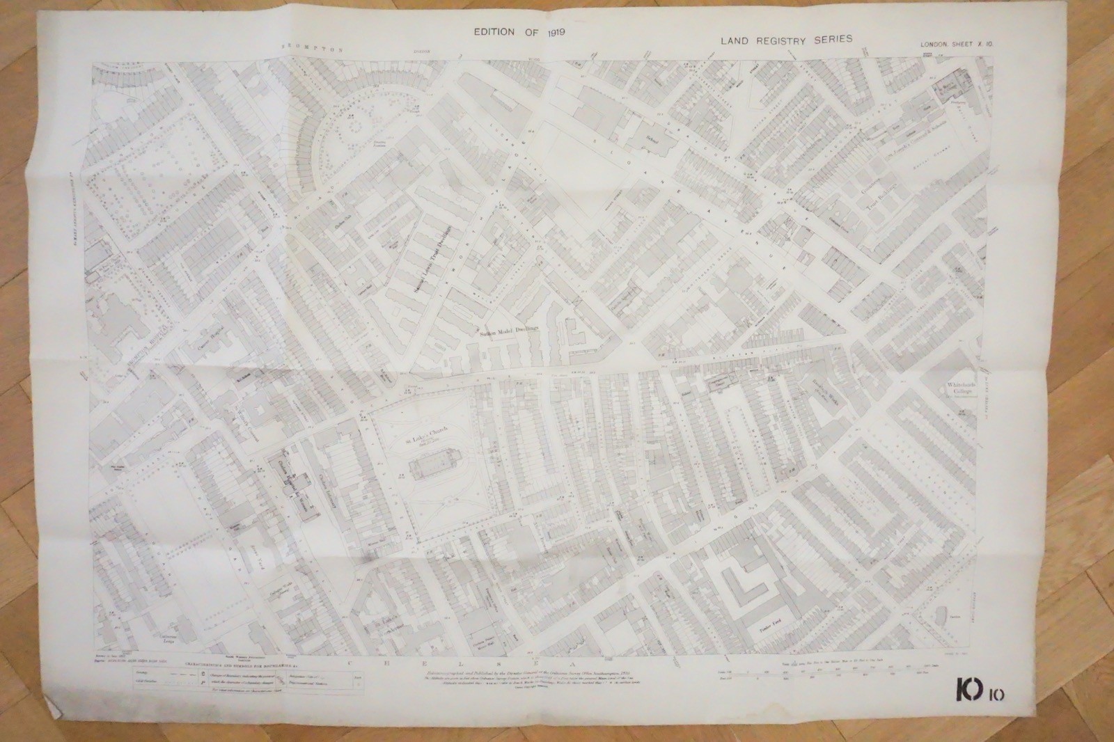 1919 Sutton Chelsea Brompton London Railway OS Railway Map **