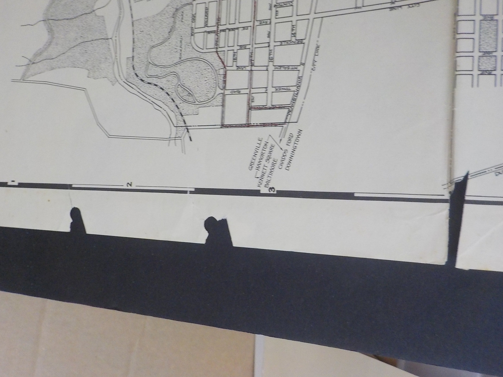 Map Wilmington Delaware 1929 November Approx 24 1/2 X 20 1/2 inches B&O PRR