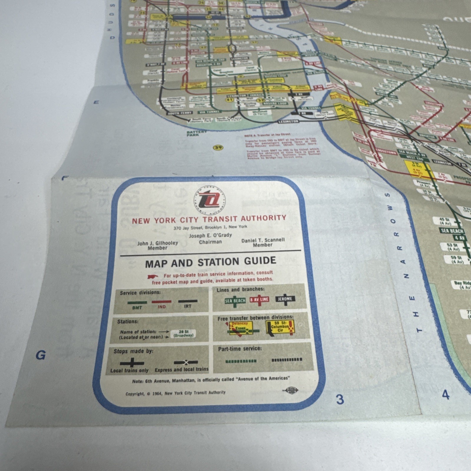1964 NY Worlds Fair Subway Map New York City Transit Authority Vintage Original