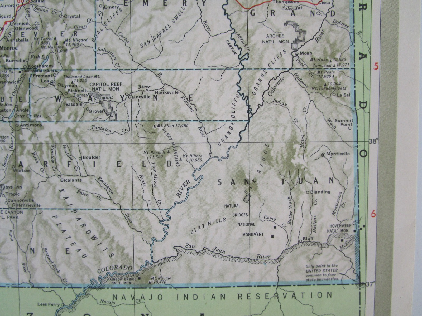 TX UT Vtg 1951 TEXAS RAILROAD Map. QUANAH ACME & PACIFIC RR ~or~ UTAH 1950s