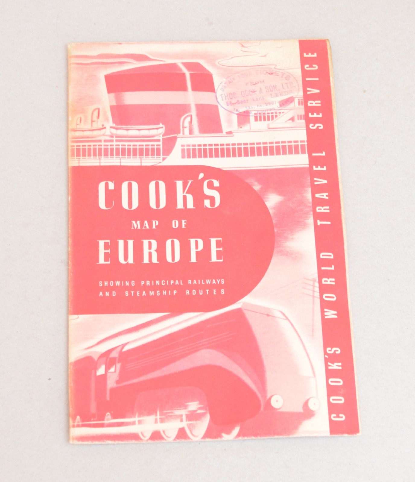 Railway Steamer Pocket Map Cook’s Map of Europe 1955 Edition