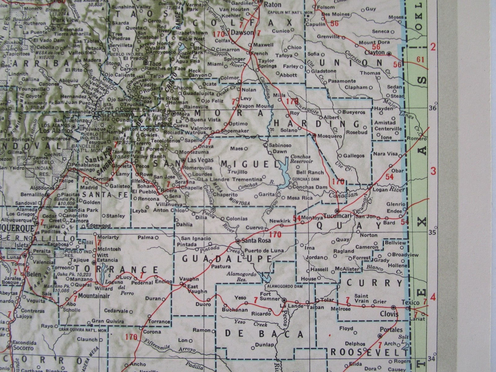 NJ NM 1951 NEW JERSEY RAILROAD Map. MORRISTOWN & ERIE RR ~or~ NEW MEXICO