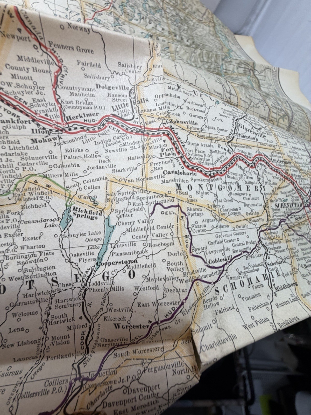 1901 New York Railroad Map Lyon Co Fold Out Original Albany NY