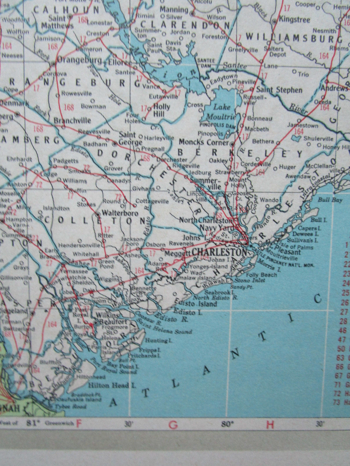 SC PA Vtg 1951 SOUTH CAROLINA RAILROAD MAP. PENNSYLVANIA 1950s Mid Century RR