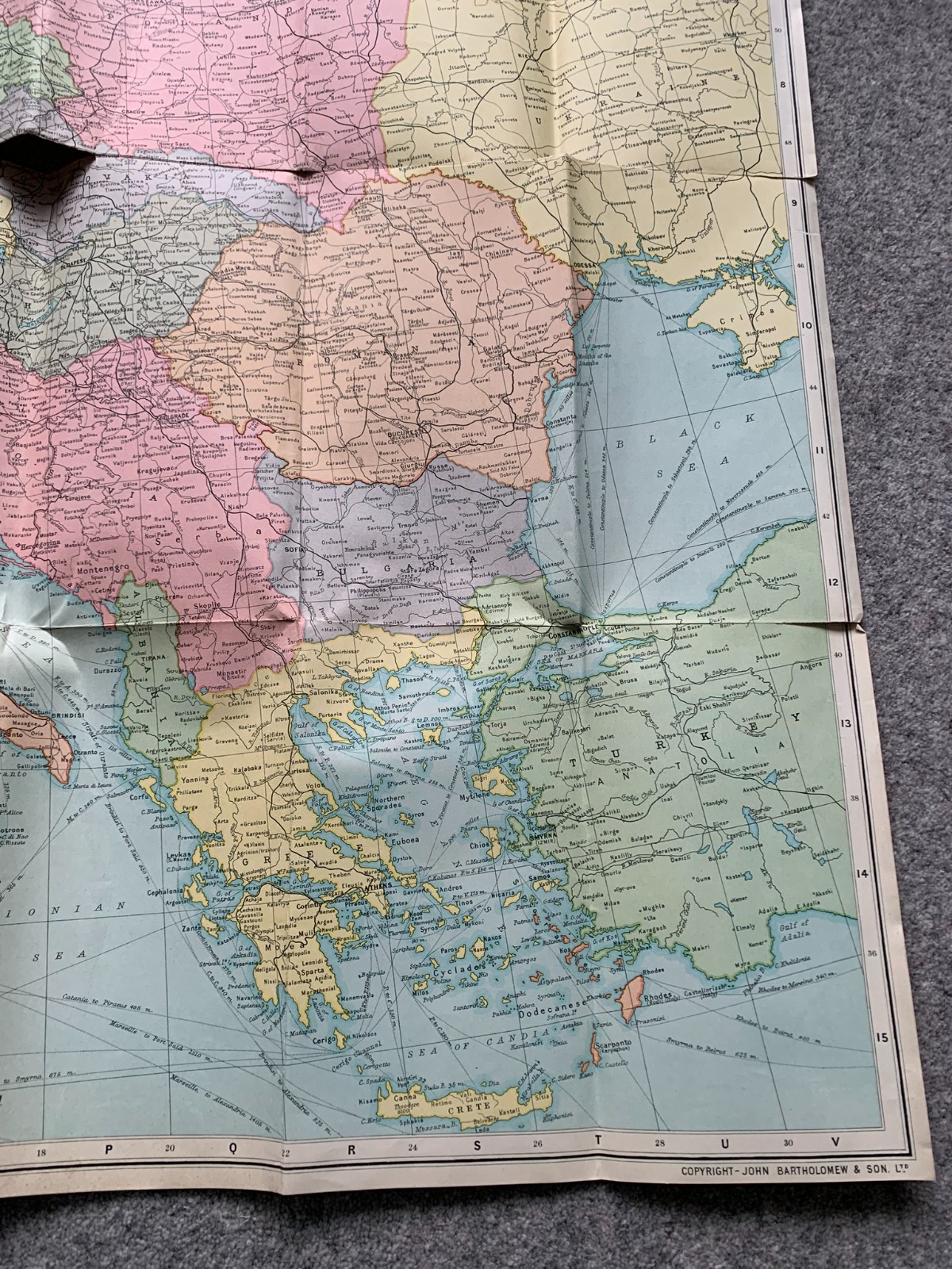 LMS Map Of Europe showing LMS routes to the continent