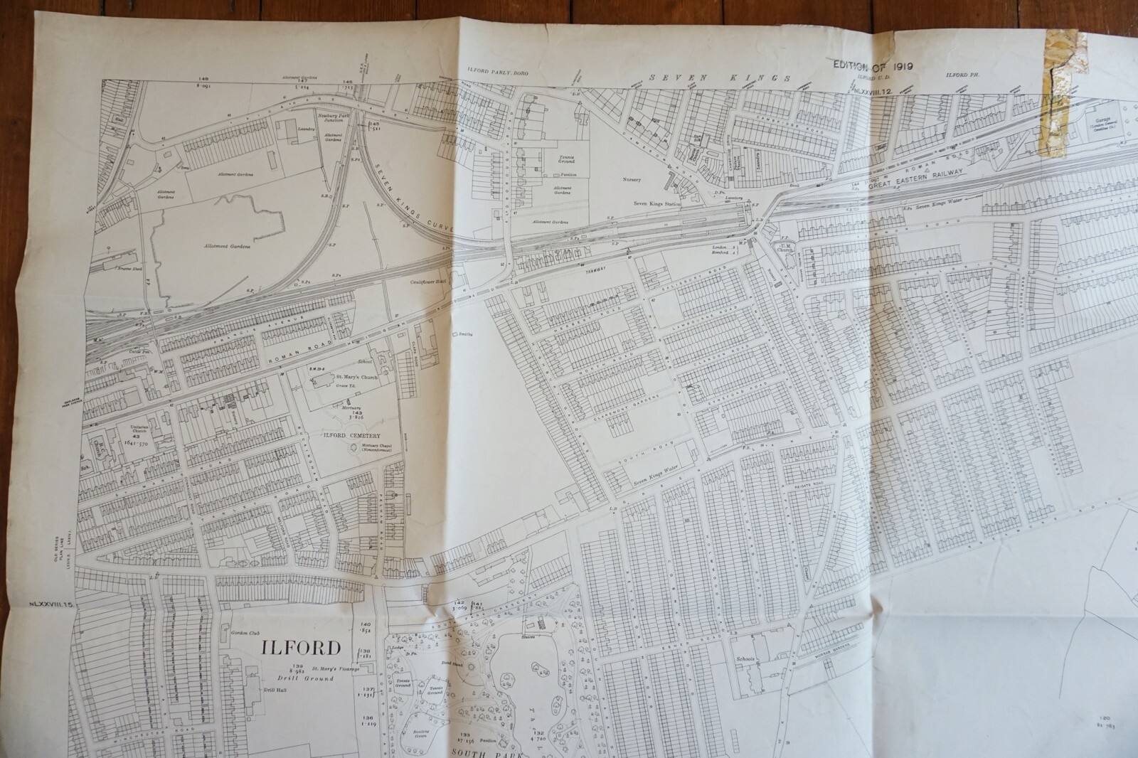 1919 Ilford Seven Kings Station GER Great Eastern Railway OS Railway Map
