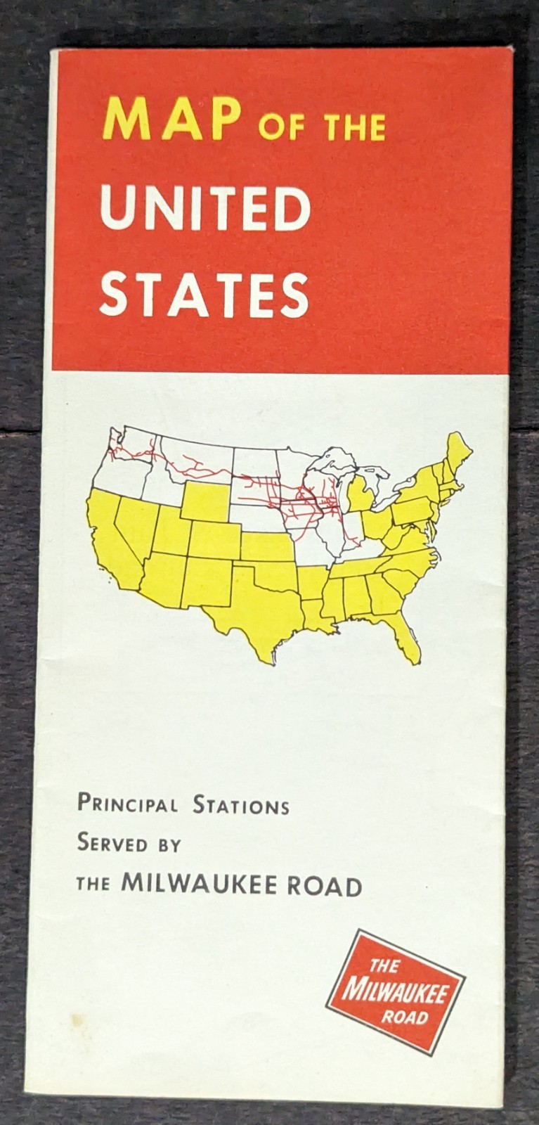 ***VINTAGE 1973 MILWAUKEE ROAD RAILROAD U.S.A. SYSTEM MAP W/ STATION LISTS***