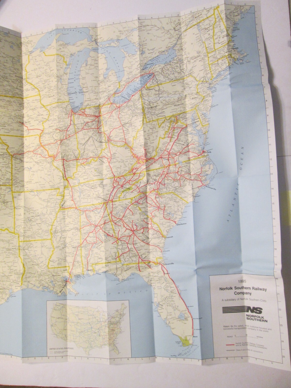 Norfolk Southern System Map and Connections 1995