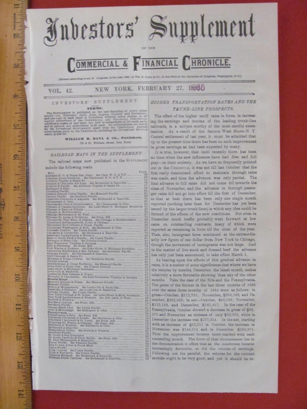1886 CANADIAN PACIFIC RAILROAD CP RR ORIGINAL SYSTEM ROUTE MAP in CANADA