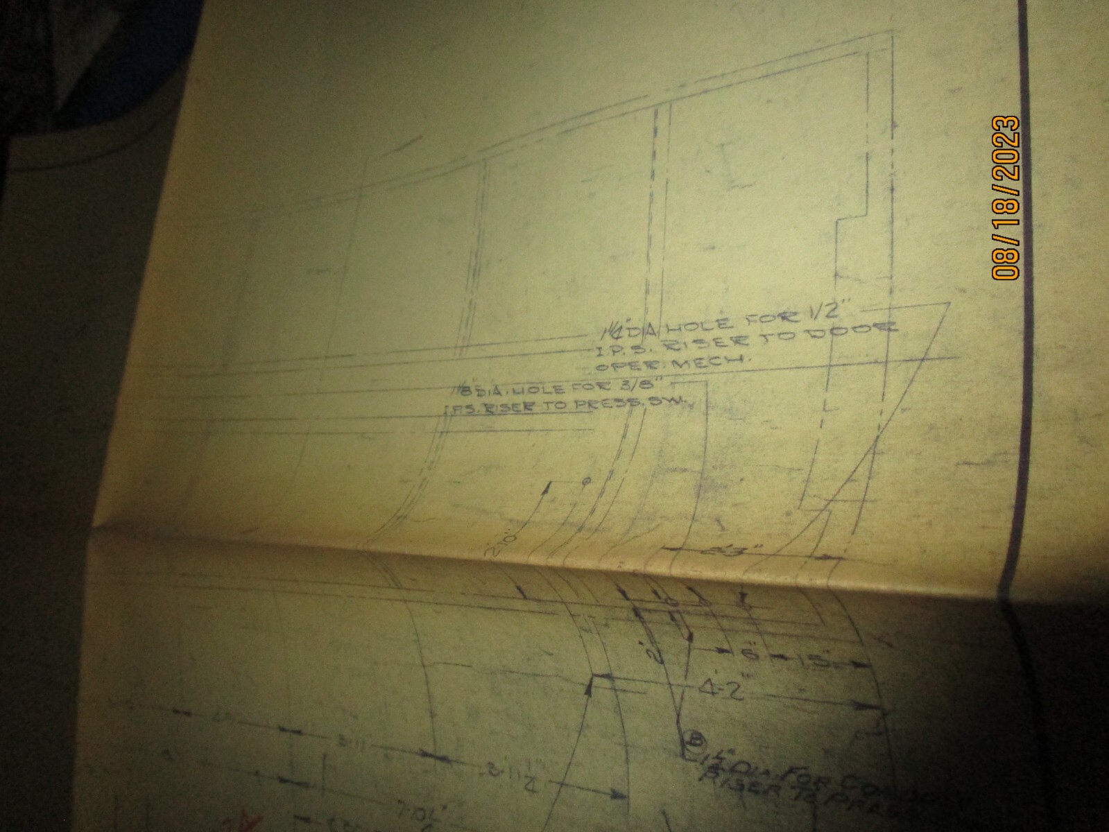 Vintage 1949-1950 Baltimore & Ohio B&O Blueprint Copy Drawing – see photos 18X44