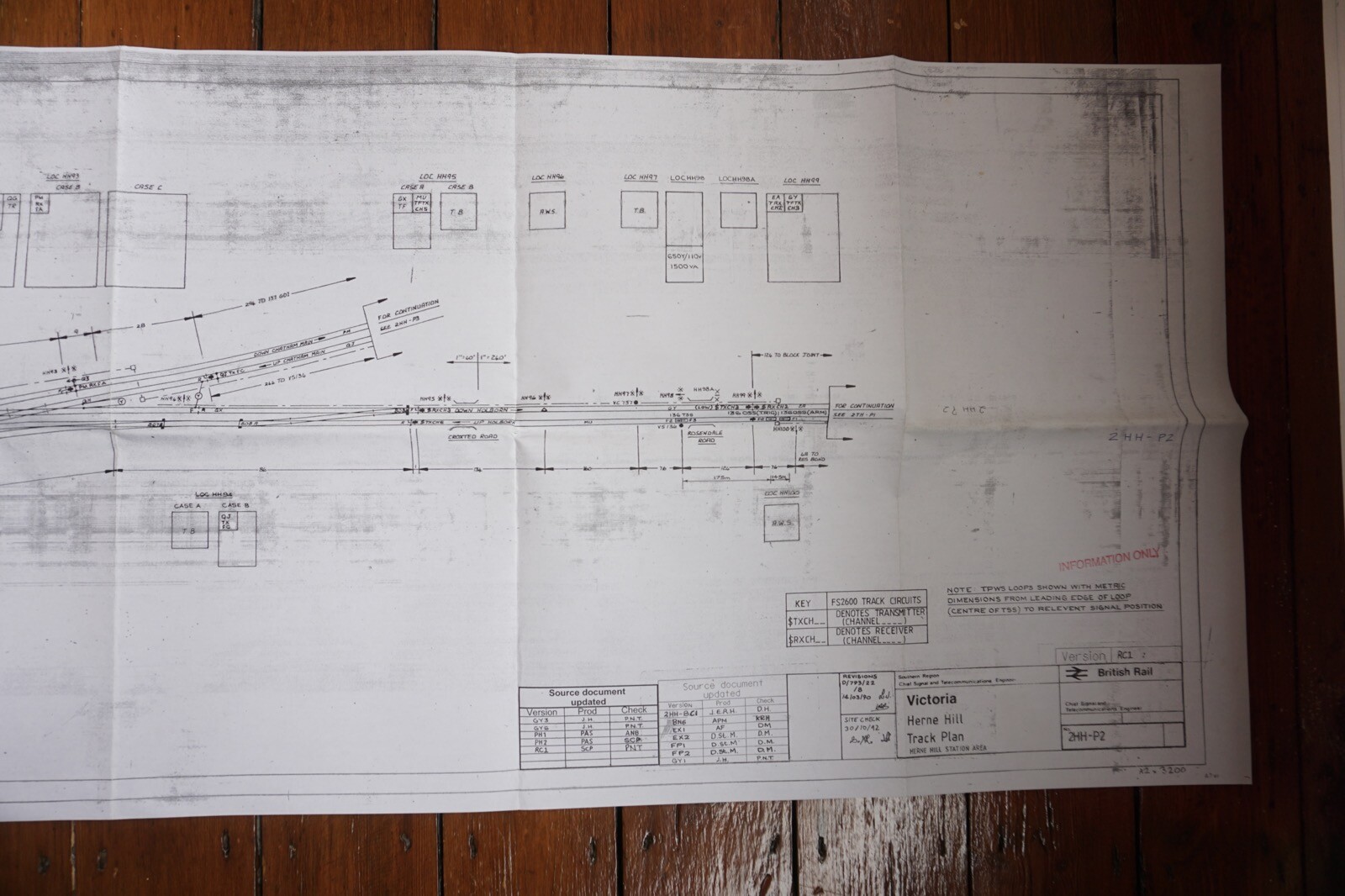 1983-92 Victoria Herne Hill British Rail Railway Track Plan Map Southern Region