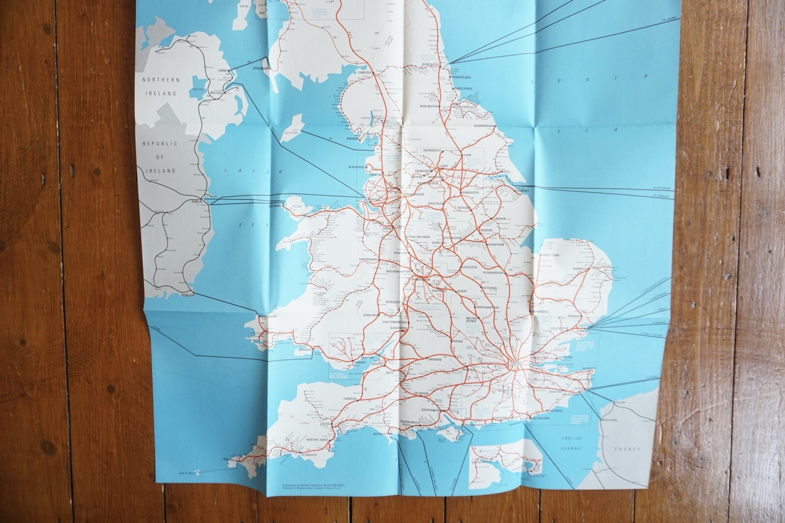 1989 British Rail Passenger Network Railway Map VGC
