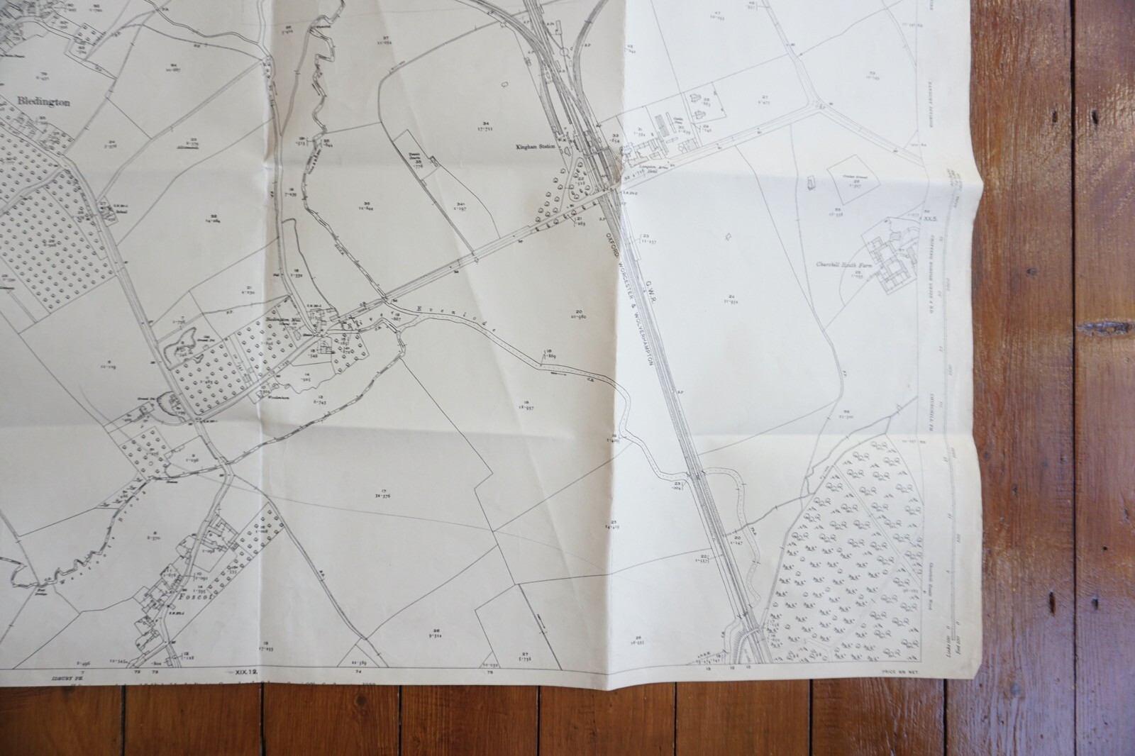 1922 Kingham GWR Chipping Norton Gloucester Railway OS Railway Map