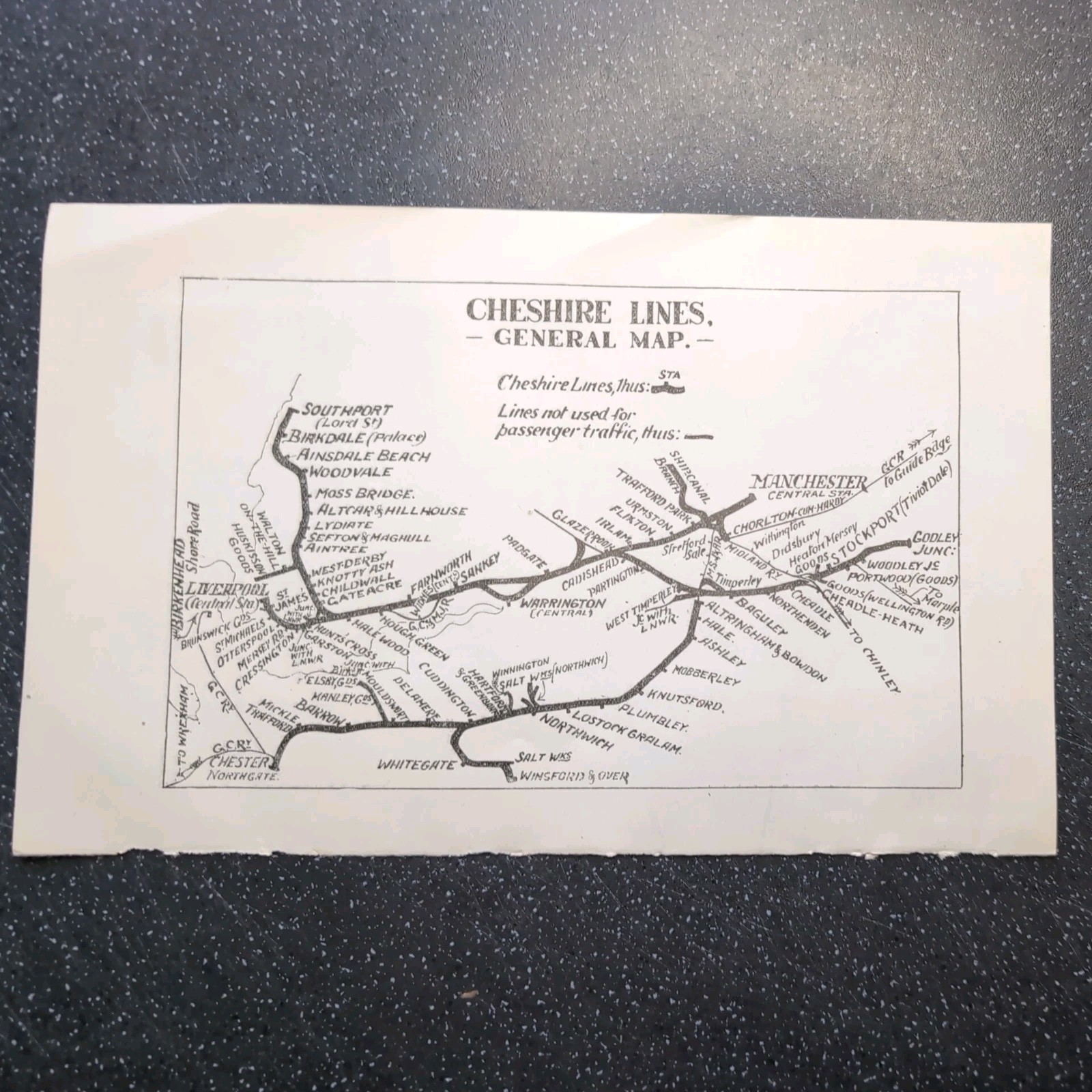 Original 1927 Map Of Cheshire Lines Railway General Map