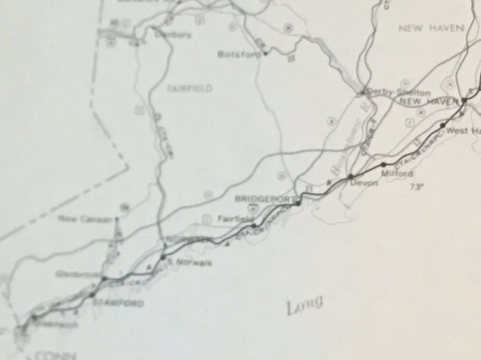 Vintage 1976 Connecticut-Massachusetts-Rhode Island Railroad Map●FRA●11″x17″