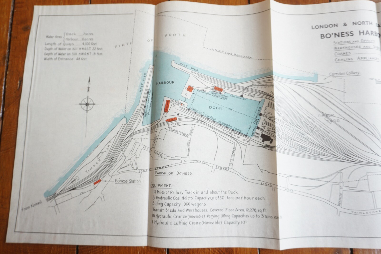 1935 LNER Bo’Ness Harbour & Docks Railway Plan Map