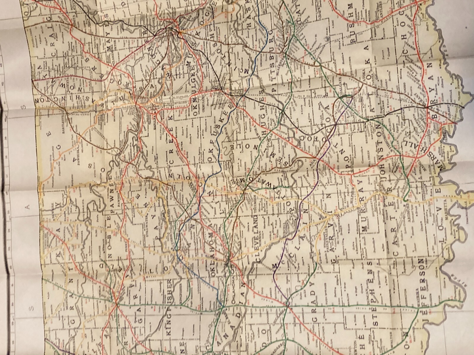 Railroad Map of Oklahoma by Corporation Commission of Oklahoma 1913