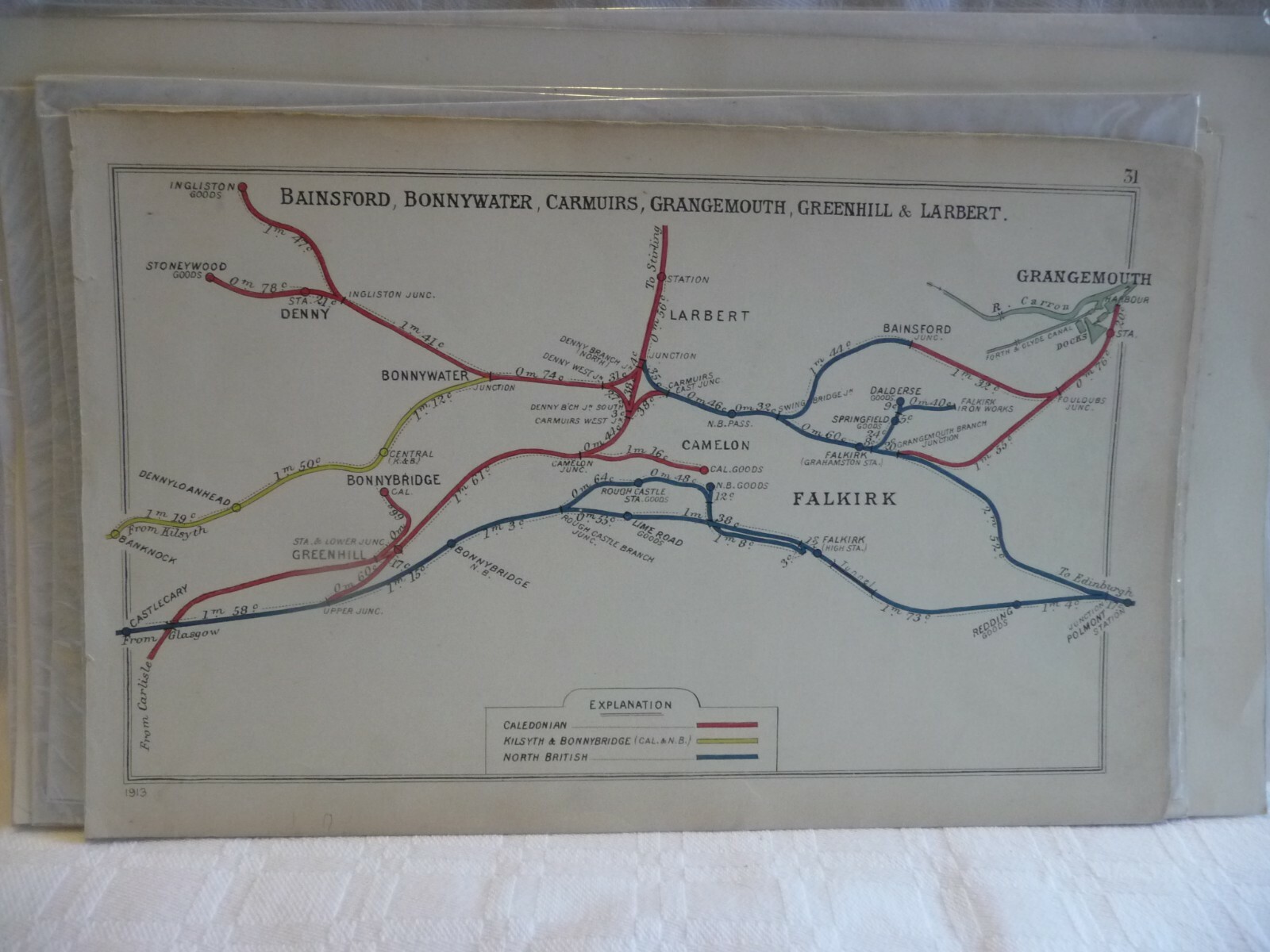 EA04 -0019- Railway Clearing House Map – Falkirk & Grangemouth