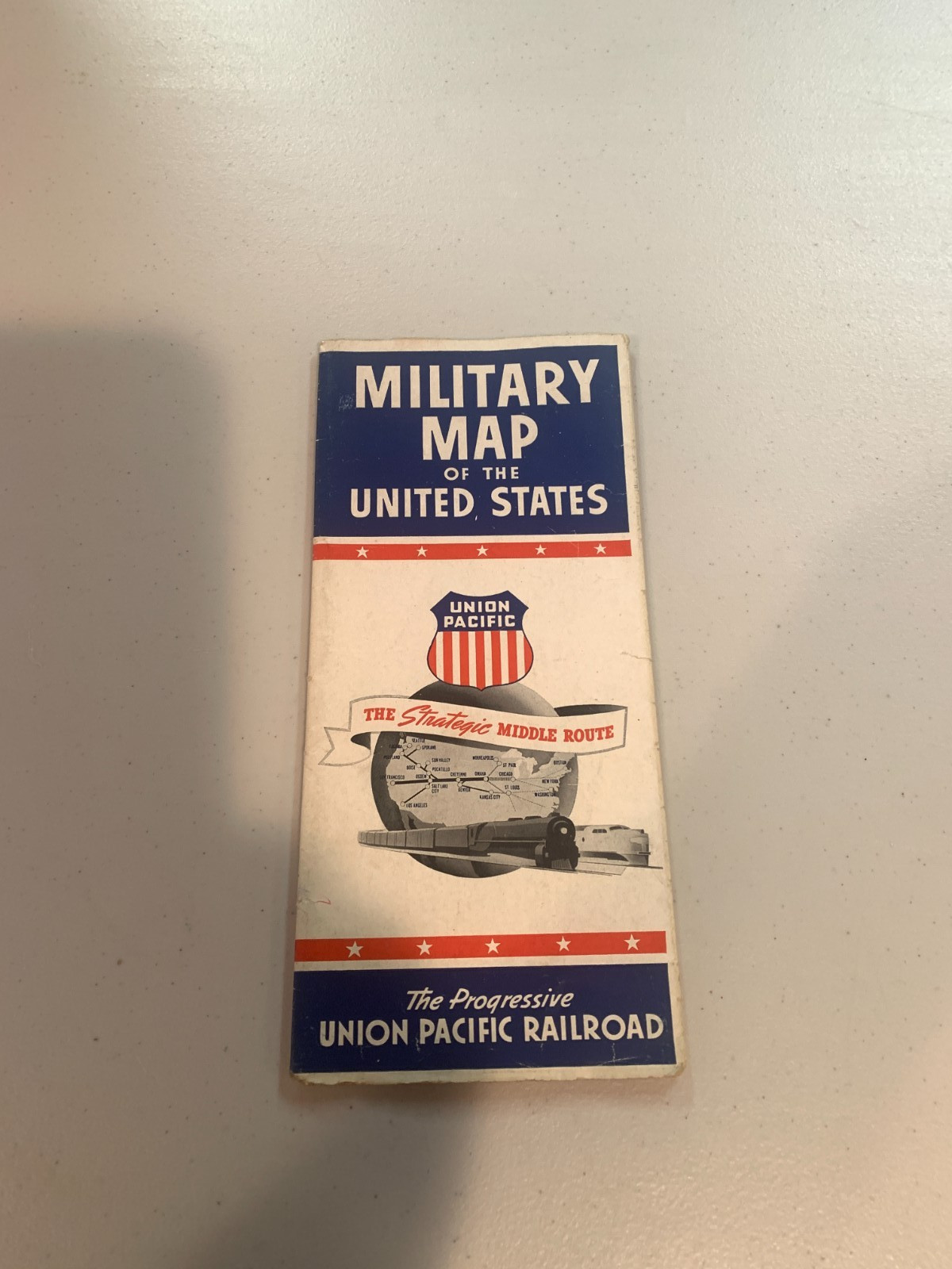 1944 Union Pacific Railroad Military Map of the United States Brochure