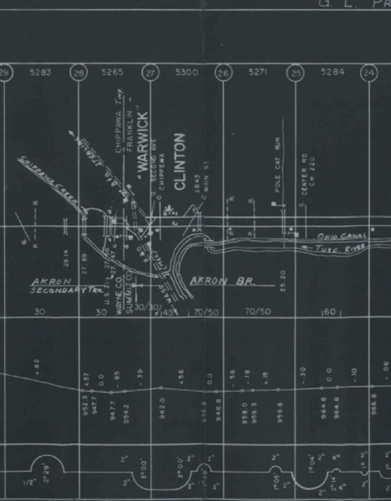 Penn Central 1971 Valley Main, Akron Br Mahoning Sec.Track Chart PDF Page on DVD
