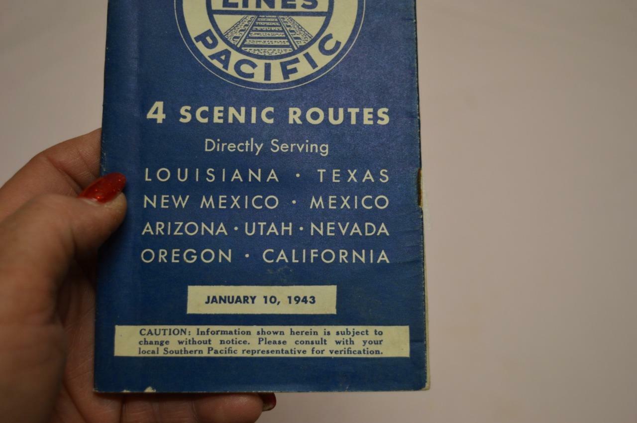 1943 SOUTHERN PACIFIC RAILROAD MAP LOUISIANA TEXAS NEW MEXICO MEXICO ARIZONA