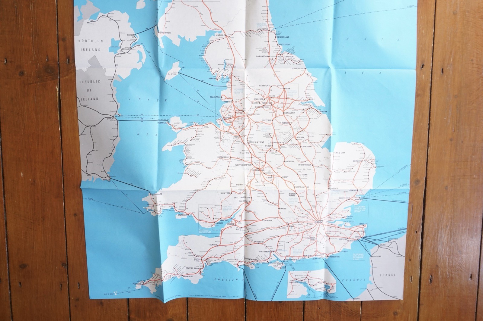 1983 1984 British Rail Passenger Network Railway BR Map