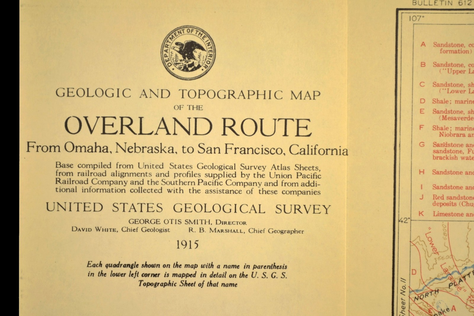Antique Union Pacific Railroad Map Fort Steele Overland Trail Hanna Wyoming